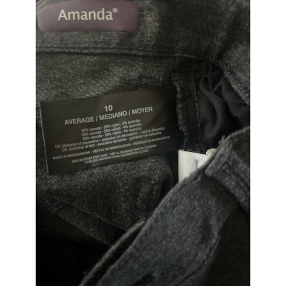 Size 10 Avarage Gloria Vanderbilt Amanda Ponte Gray Woman Stretch Pants - Picture 10 of 10